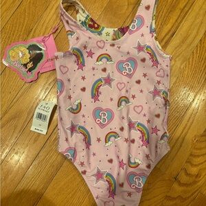 Barbie x Posh Peanut Reversible Swimsuit - kids size 7; NWT